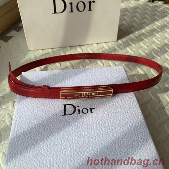 DIOR-ID BELT Raspberry Smooth Calfskin 15 MM B0109UM red