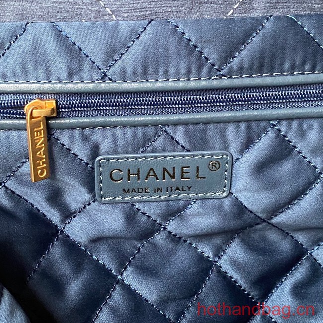 CHANEL 22 HANDBAG Tweed AS3260 blue