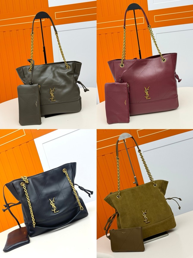 SAINT LAURENT JAMIE SHOPPING IN LAMBSKIN 809824 ROUGE CABERNET