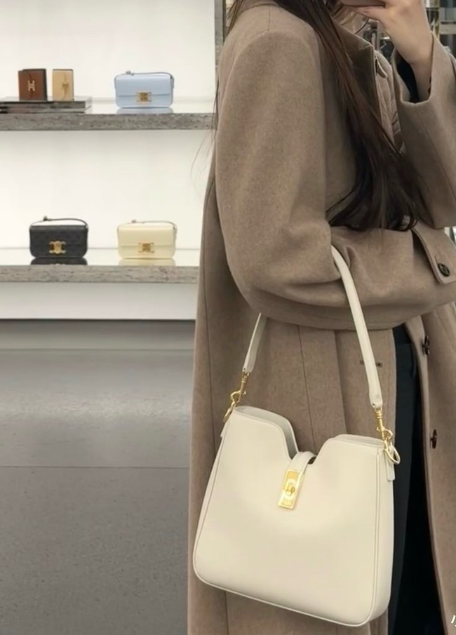 Celine SMALL CAMILLE 16 SOFT BAG IN SMOOTH CALFSKIN 120693 RICE