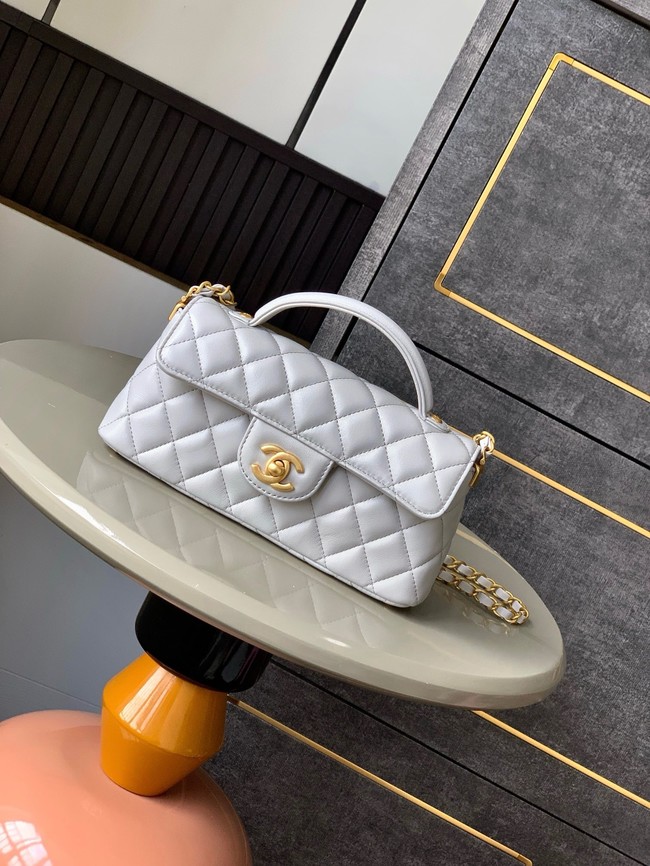 Chanel MINI FLAP BAG WITH TOP HANDLE AS5354 light gray