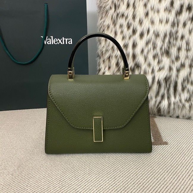 Valextra Iside Top Handle Mini Bag 00359 green