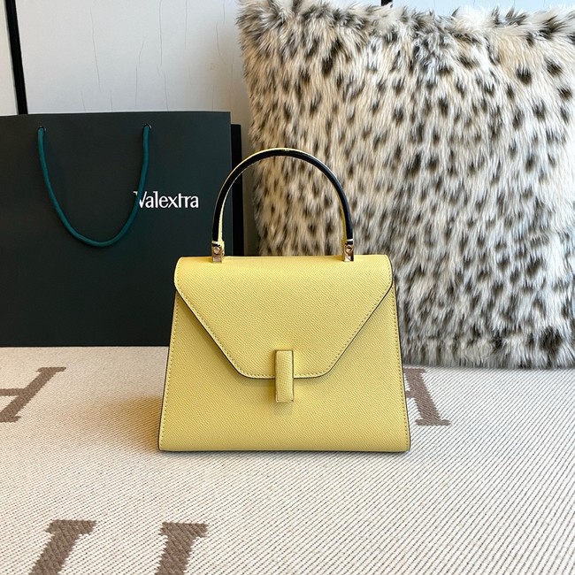 Valextra Iside Top Handle Mini Bag 00360 YELLOW