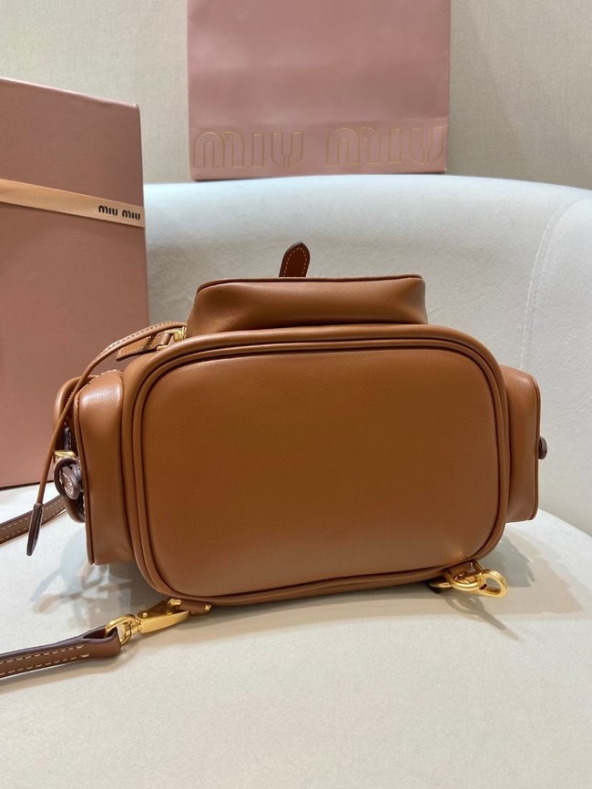 MIUMIU Cowhide backpack 5BZ043 brown