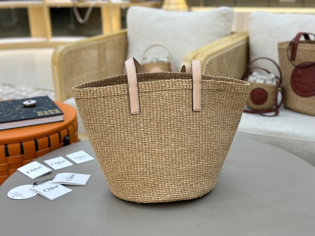 CHLOE Woven Raffia Slit Mini Tote Bag 11265 pink