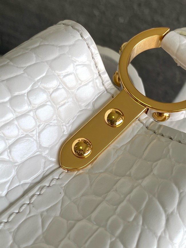 Louis Vuitton Capucines Mini Crocodile pattern M86153 white