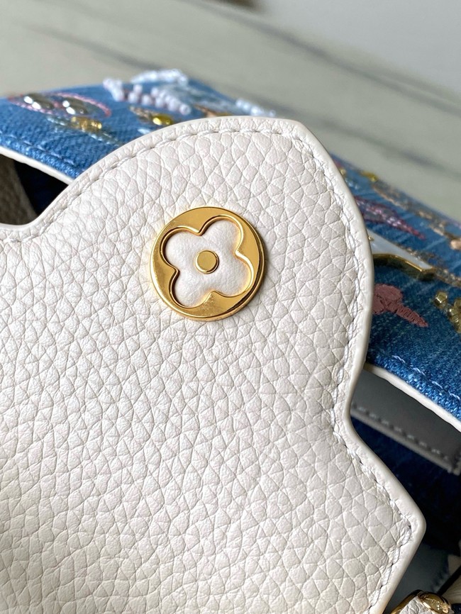 Louis Vuitton Capucines Mini M12938 white&Denim Blue