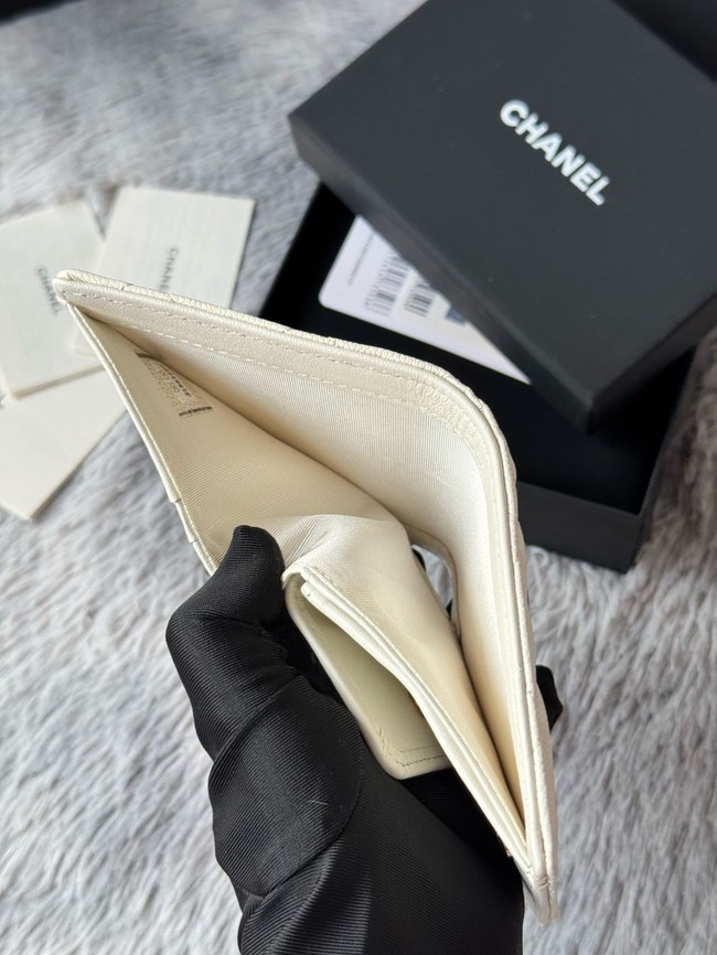 Chanel Leather Wallet A84058 white