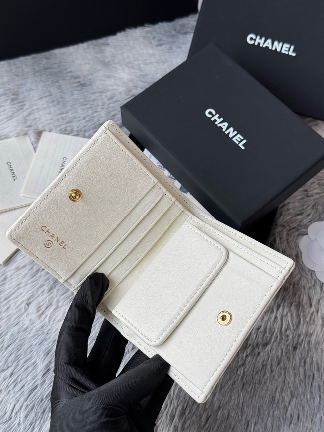 Chanel Leather Wallet A84058 white