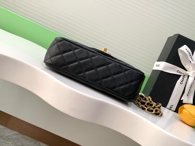 CHANEL Mini Flap Bag with Top Handle AS5701 black