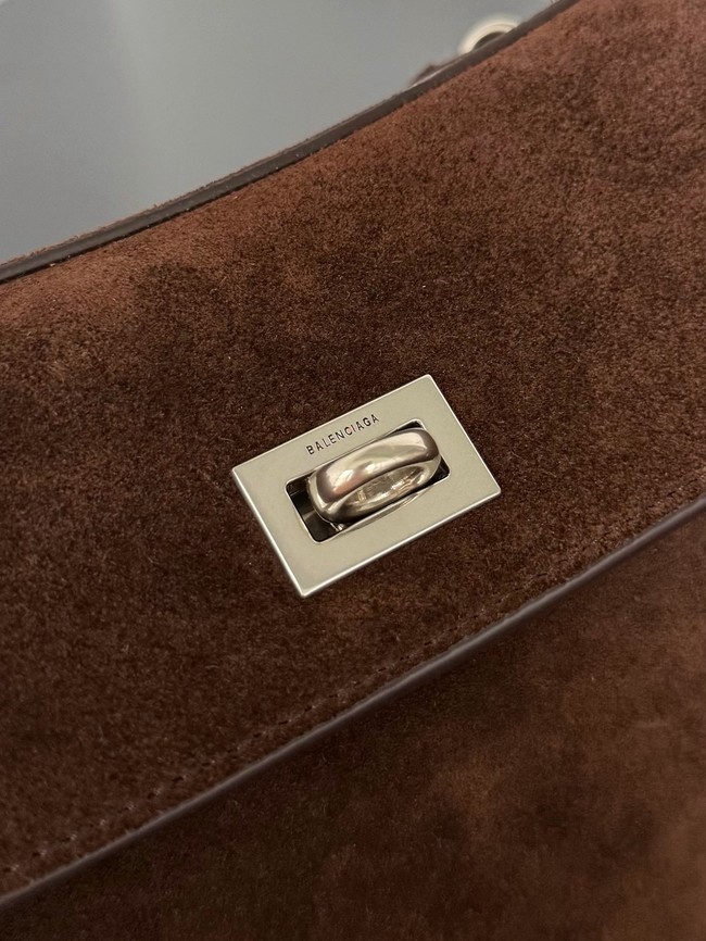 Balenciaga Rodeo Mini Handbag suede calfskin 795456 Coffee