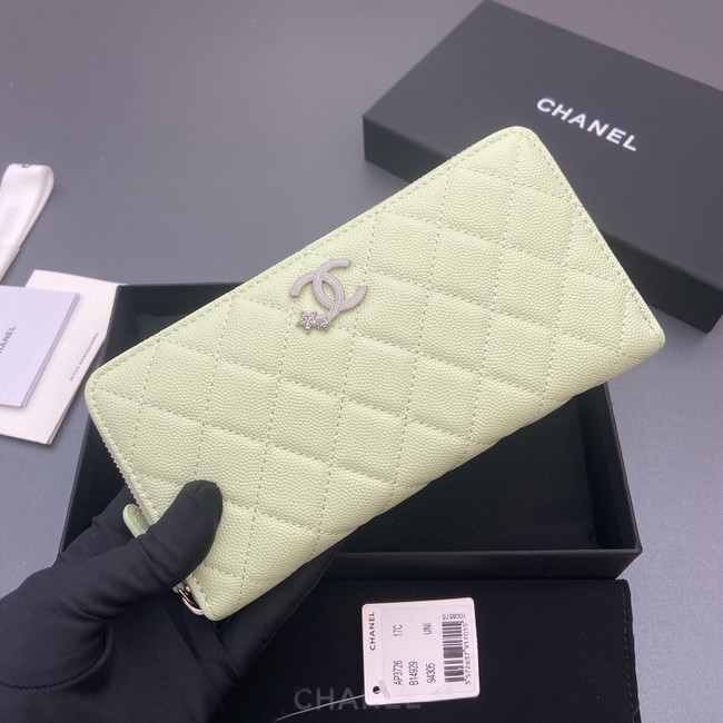 Chanel Classic Zipped Wallet 3726 light green
