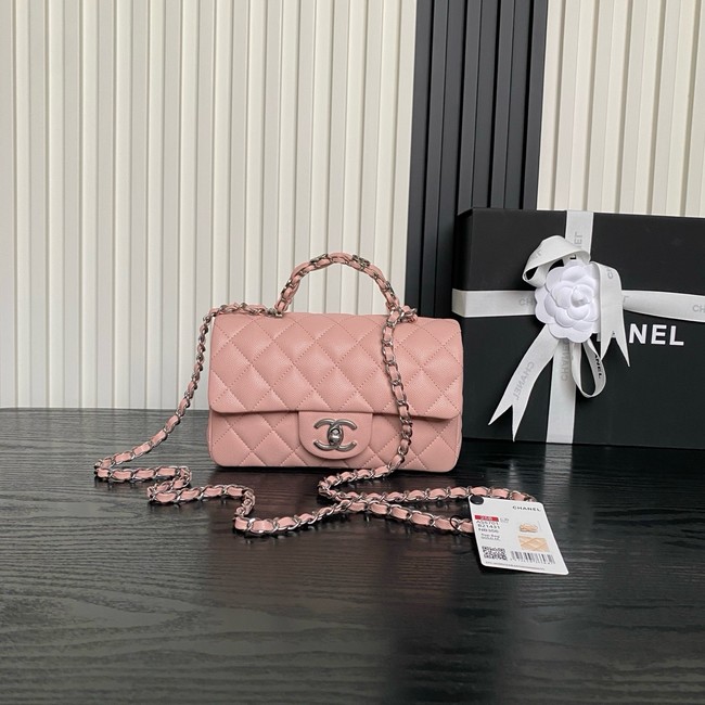 CHANEL Clutch With Chain AS2701 pink&Silver Metal
