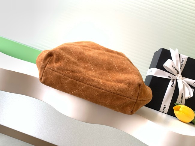 CHANEL Hobo Bag Suede AS6010 Camel