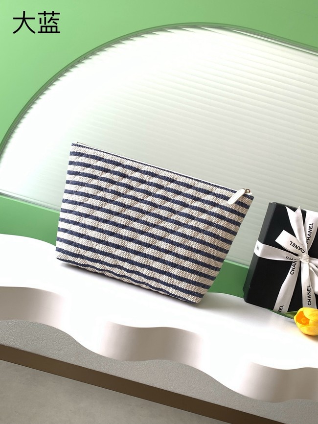 CHANEL Zipped Case AS4988 dark blue