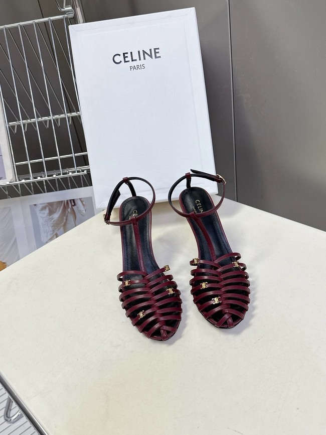 CELINE CAGE STRAPPY SANDAL IN LAMINATED LAMBSKIN 36657-4