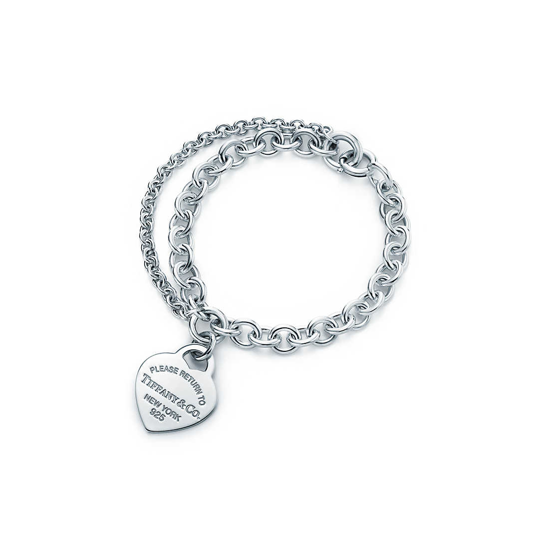 Double Chain Heart Tag Bracelet