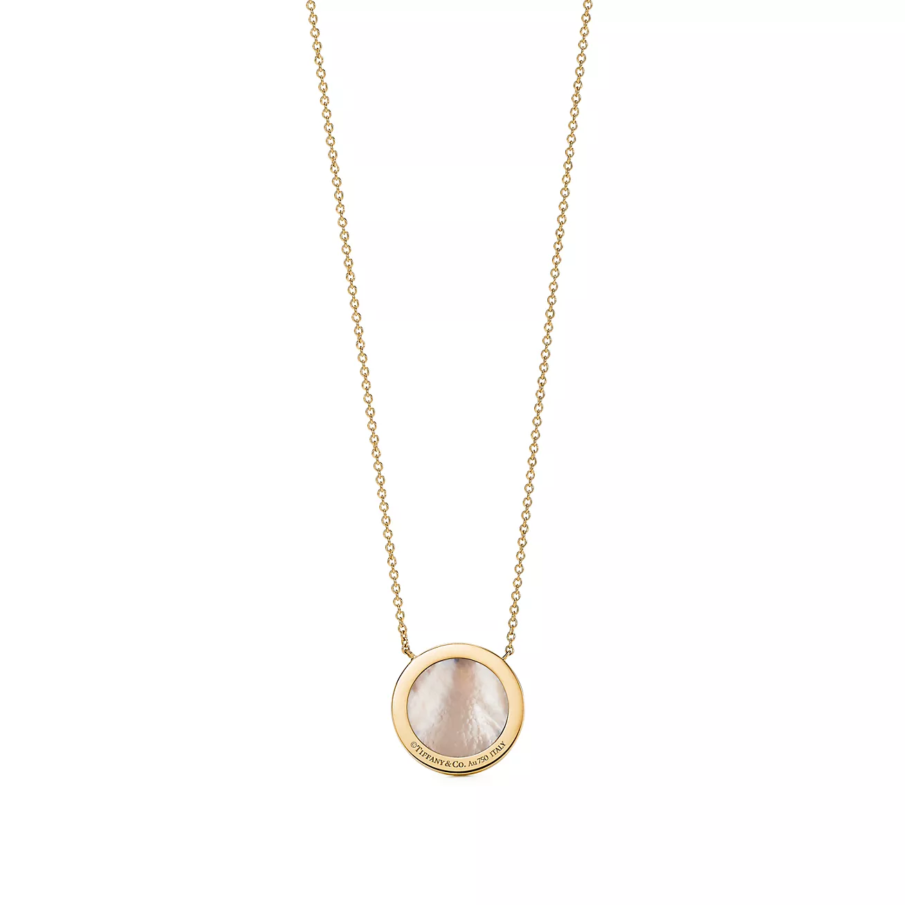 Tiffany Replica Diamond and Mother-of-pearl Circle Pendant